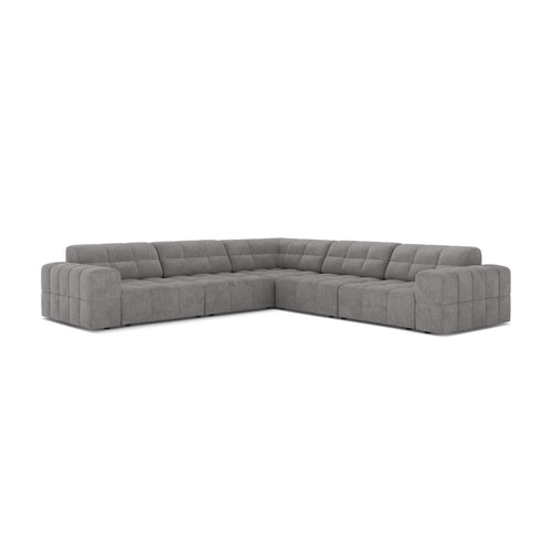 Cosmopolitan Design - Symmetrische hoekbank Chicago 4-zits, chenille lichtgrijs - 285x285x78cm