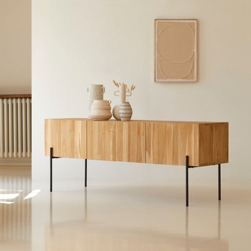 Tikamoon Hoog tv-meubel van massief teakhout 170 cm - Naturel - vtwonen shop