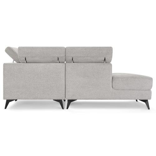 Furnhouse chaise longue bank links Betis - Grijs - Stof - 95x290x90