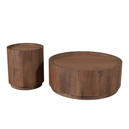 DÉJA Living Salontafel Amber - Rond Donkerbruin Mangohout - 90x90x35cm