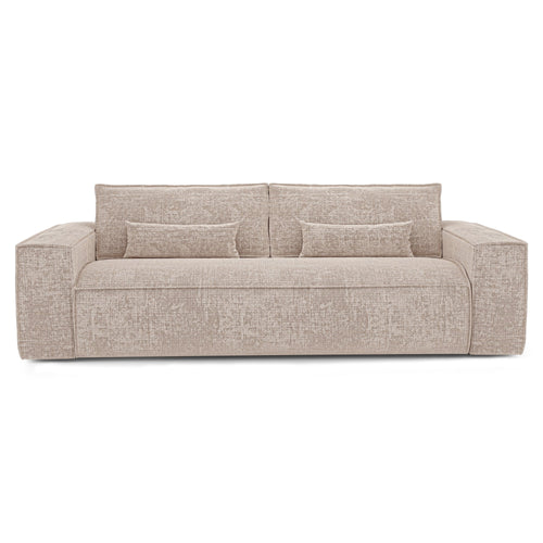 Premium Interiors - Express-slaapbank JUNE - gewaafd fluweel beige 236cm