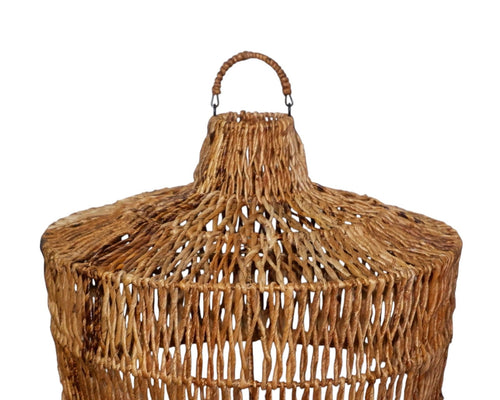 Furnilux Hanglamp van Bananenvezel – Handgemaakt, Duurzaam & Sfeervol - Top: 8cm - Buik is 50cm - Bodem is 45cm - Hoogte is 35cm - hanger is 5cm - vtwonen shop