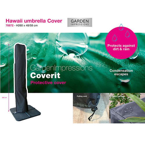 Garden Impressions zweefparasol Hawaii S zwart 250x250 cm incl 80 kg voet en hoes