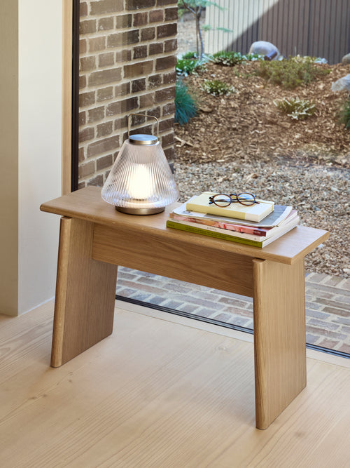 Hübsch kruk Baenk - mdf/essenhout/essenfineer - 80x31xh48cm