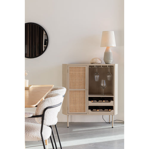 Housecraft Living Amaya Wijnkast/ Drankkast/ Barkast Laag Rotan - Beige - vtwonen shop