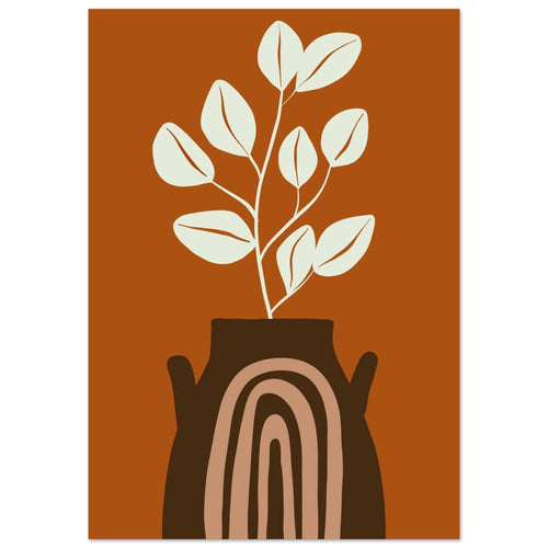 Artfulprints Poster met Lijst Boho – Terracotta life   - A4 21x29.7 cm - Terracotta