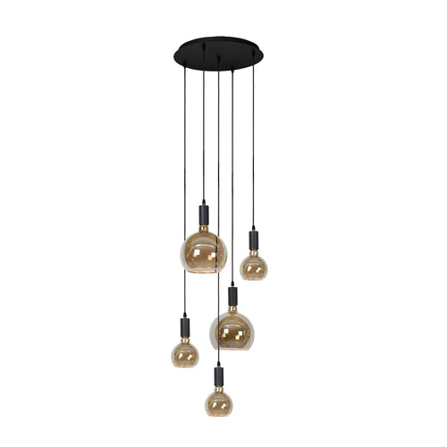 Atmooz hanglamp Sapa 5 - zwart - Ø 40 x H 130 cm - E27