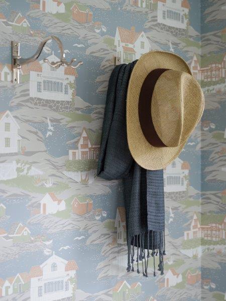 Borastapeter behang bosrijk landschap vergrijsd blauw - 53 cm x 10.05 m - 660491