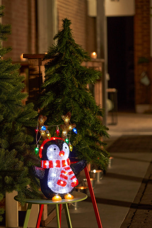 Luca Lighting Kerstverlichting Buiten Penguin - L32 x B21 x H42 cm - Meerkleurig