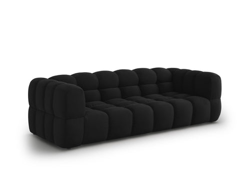 Cosmopolitan Design Modulaire bank Sky 4-zits, flueel, zwart - 102x244x70cm