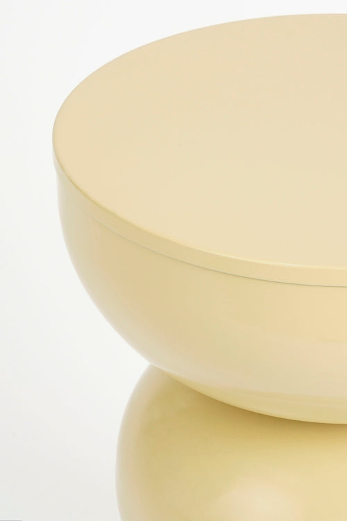 Mica Decorations Luna Bijzettafel - H46 x Ø32 cm - IJzer - Beige - vtwonen shop