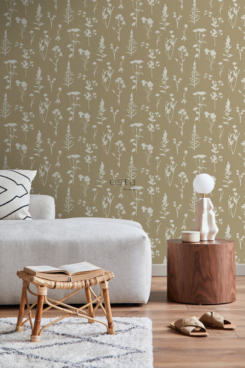 ESTAhome behang veldbloemen beige - 0.53 x 10.05 m - 139483 - vtwonen shop