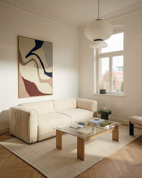 noo.ma Lobi 3-zits slaapbank - beige corduroy, 140x190 cm slaapfunctie
