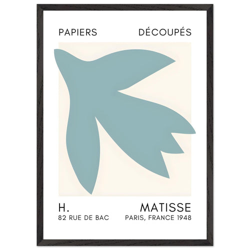 Artfulprints Poster met Lijst Matisse – Shapes in the air turquoise   - 50x70 cm - Turquoise
