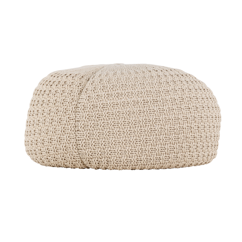 Nest living Sylvie Gevlochten Ronde Poef Beige - Ø 45 cm - vtwonen shop