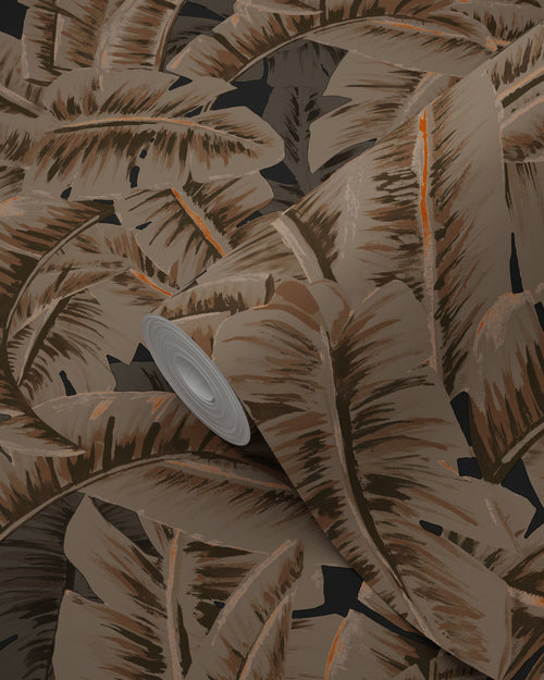 Origin Wallcoverings behang palmbladeren roest bruin - 53 cm x 10.05 m - 347441