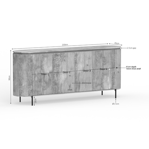 Starfurn  dressoir Lana - bruin - 45x210x90cm