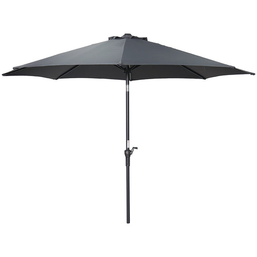 Garden Impressions stokparasol Lotus donker grijs Ø300 cm met Cosmo voet en hoes