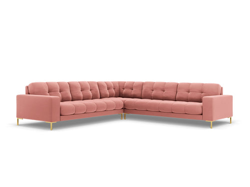 Cosmopolitan Design Symmetrische hoekbank Bali 6-zits, flueel, roze - 256x256x75cm