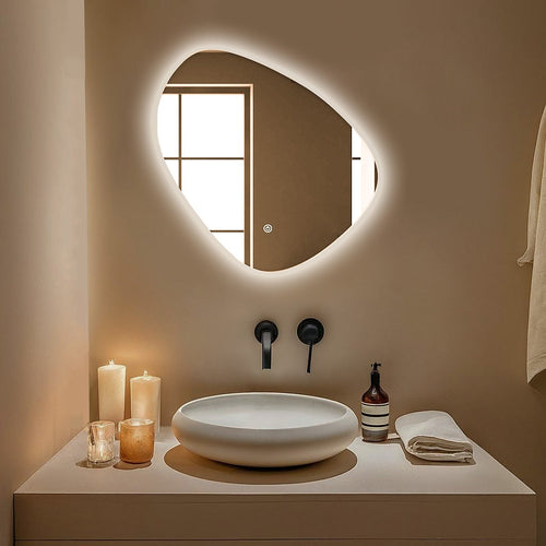 LOMAZOO badkamerspiegel Geneva - met LED verlichting - ovaal - 60 x 60 cm