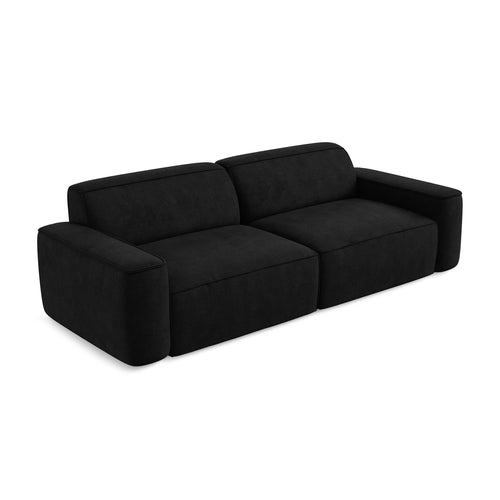 LaMiaSofa 4-zits bank Melissa - chenille stof - zwart - 244x102x70