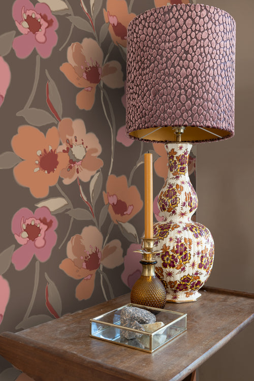 ESTAhome behang bloemen terracotta en oudroze - 50 x 900 cm - 130991 - vtwonen shop