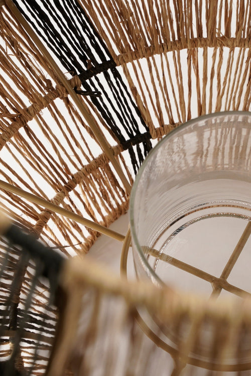 Mica Decorations Liliano Lantaarn - H36 x Ø30 cm - Jute - Zwart - vtwonen shop