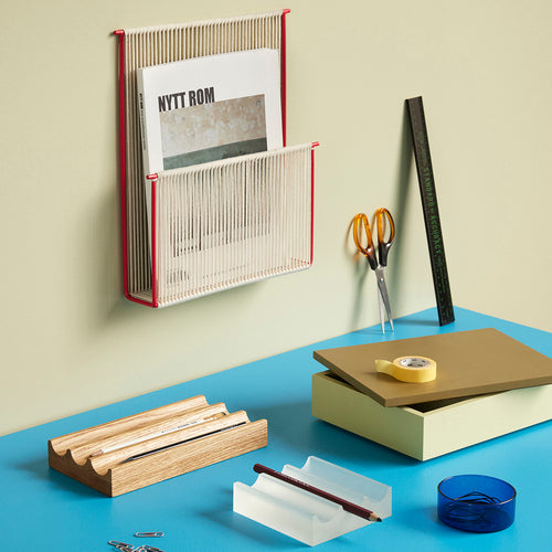 Hübsch bureau-organizer Wave - eikenhout - 22x11xh3cm