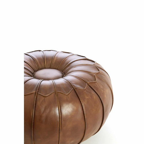 Light & Living poef Calima - bruin - Ø58cm