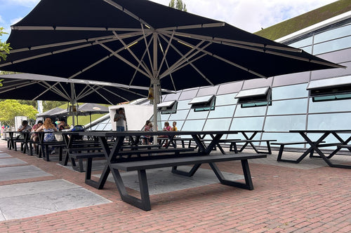MaximaVida luxe aluminium picknicktafel Dex 200 cm zwart met exclusieve omlijsting - vtwonen shop