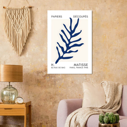 Artfulprints  Matisse – Ocean flora navy blue II   poster 70x100 cm
