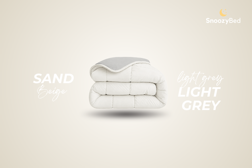 SnoozyBed - Dekbed zonder overtrek - Sand & Light Grey - 200x200cm