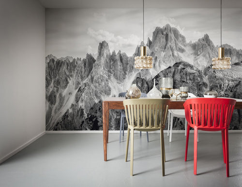 Sanders & Sanders fotobehang bergen zwart wit - 400 x 250 cm - 611887 - vtwonen shop