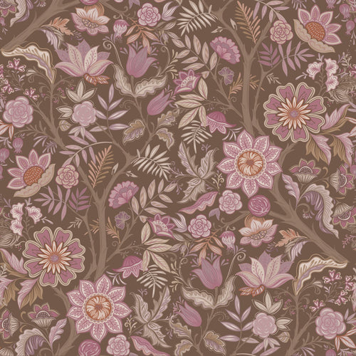 ESTAhome behang vintage bloemen mauve paars en vergrijsd groen - 50 x 900 cm - 131337 - vtwonen shop