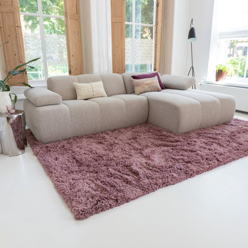 Hoogpolig vloerkleed Pilo Darkpink Polyester Interieur05
