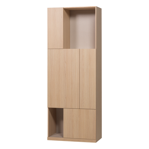 WOOOD opbergkast 80 cm Build - Eiken Fineer - Naturel - 215x80x41