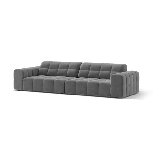 Cosmopolitan Design - Bank Chicago 4-zits, flueel lichtgrijs - 102x252x78cm