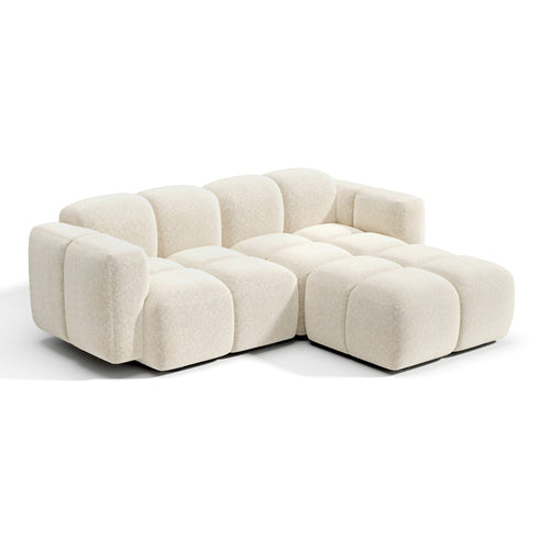 Premium Interiors - Modulaire bank MOSS - fluweel met structuur  180cm