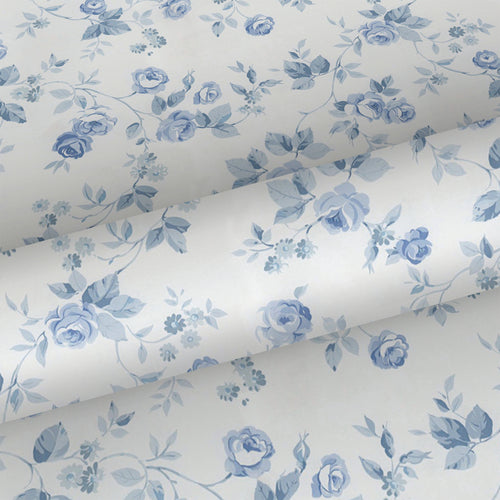 Sanders & Sanders behang bloemen blauw en gebroken wit - 53 cm x 10 m - 640403 - vtwonen shop