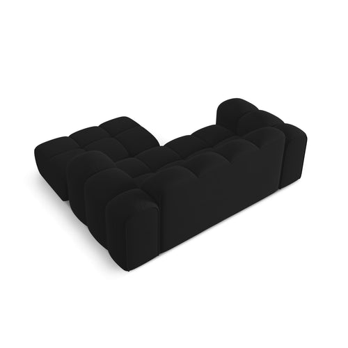 Cosmopolitan Design - Rechter hoekbank Treno 2-zits, flueel zwart - 164x180x70cm