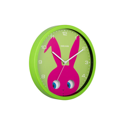 Karlsson wandklok Peekaboo Bunny - groen - Ø30.8cm - vtwonen shop