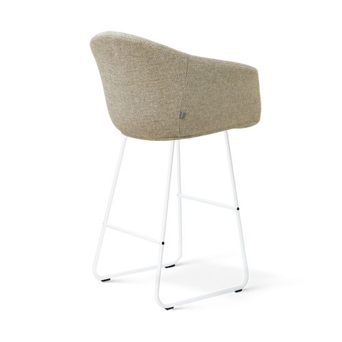 Nolon Nino-Otis barkruk taupe melange - wit onderstel - 75 cm - vtwonen shop