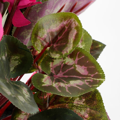 Mica Decorations Cyclaam Kunstplant in Bloempot Stan - H30 x Ø30 cm - Donkerroze