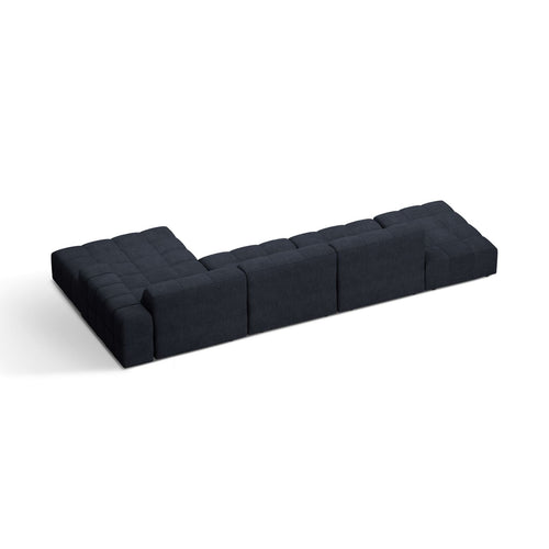 Cosmopolitan Design - Rechter hoekbank Chicago 5-zits, chenille marineblauw - 167x348x78cm