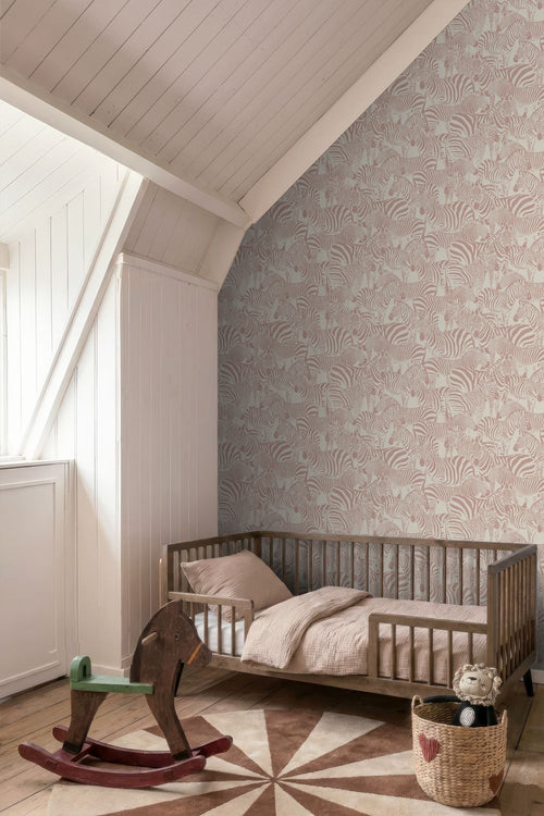 ESTAhome behang zebra's roze - 50 x 900 cm - 132216