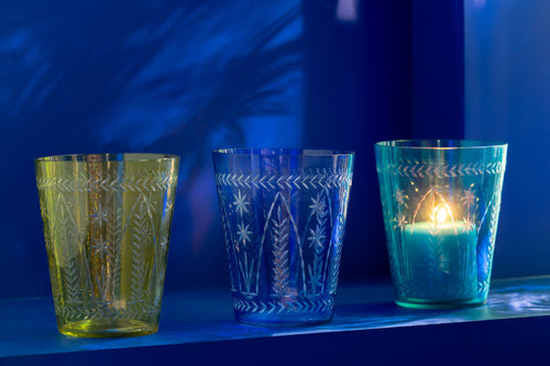 J-Line windlicht Tarifa - glas - mix - 3 stuks