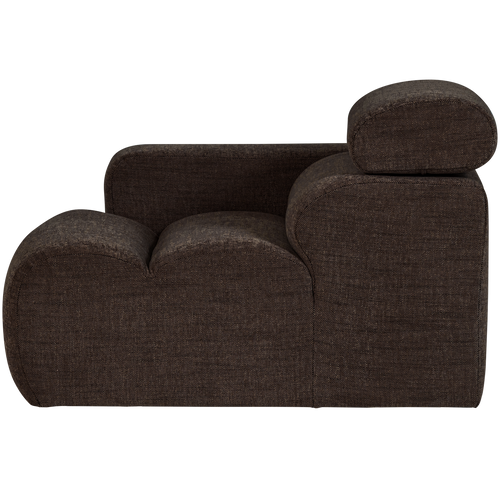 WOOOD 1-zits element bank arm links Novi - Polyester - Donkerbruin - 86x109x113 - vtwonen shop