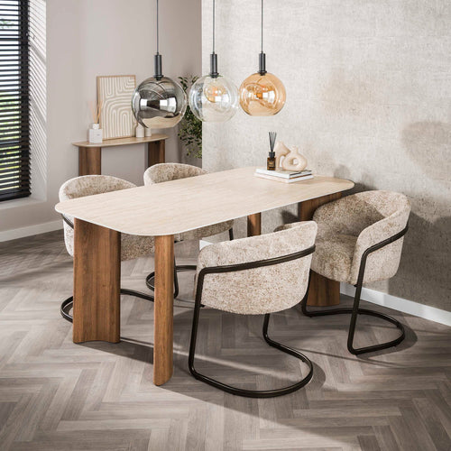 Giga Living Eetkamerstoel Sway - Zand - Set van 2