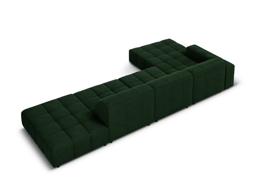 Cosmopolitan Design linker hoekbank Chicago 5-zits, flueel flessengroen - 167x348x78cm