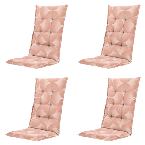 Madison tuinstoelkussen hoge rug Napels - roze - 123x50x5cm - set van 4